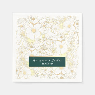 Serviette En Papier Serviettes Mariage Or Personnalisées