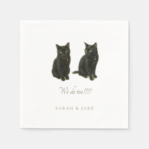 Serviette En Papier Serviettes Mariage personnalisées 2 chats
