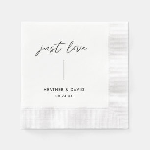 Serviette En Papier Serviettes Mariage personnalisées Just Love Elopem