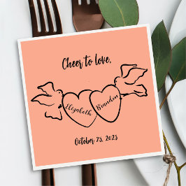 Serviette En Papier Serviettes Mariage personnalisées moderne Cheer to