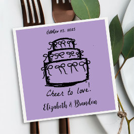 Serviette En Papier Serviettes Mariage personnalisées moderne Cheer to