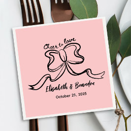 Serviette En Papier Serviettes Mariage personnalisées moderne Cheer to