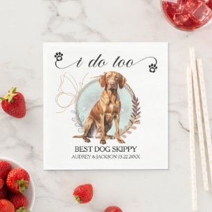 Serviette En Papier Serviettes Mariage Vizsla Avec Chiens Photo