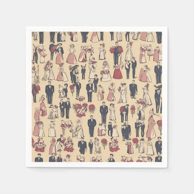 Serviette En Papier Serviettes mariages amusantes (Devant)