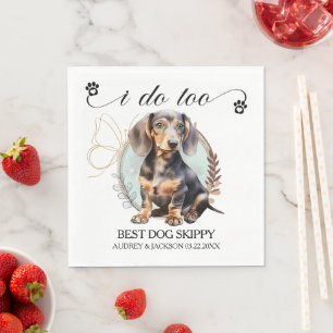 Serviette En Papier Serviettes Mariages Chien Dachshund Avec Chiens Ph