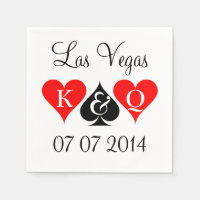 Serviettes mariages Las Vegas avec costumes monogr