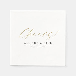 Serviette En Papier Serviettes Mariages simples en or neutre