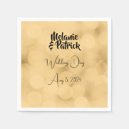 Serviette En Papier serviettes mariages - texte modifiable sur or