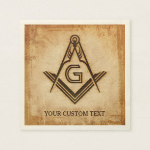 Serviette En Papier Serviettes Masonic personnalisées   Parchemin rust