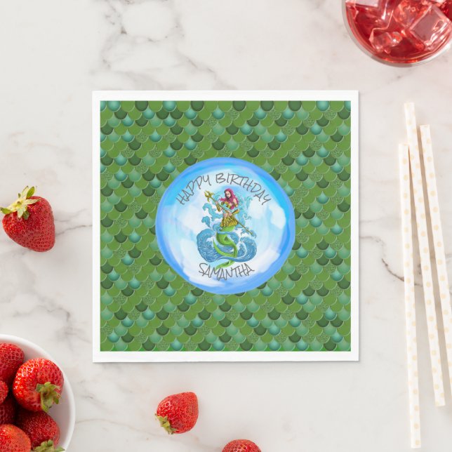 Serviette En Papier Serviettes Mermaid Sea Green Warriors (En situation)