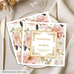 Serviette En Papier serviettes minimalistes à mariage en ivoire rose p