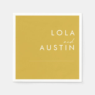 Serviette En Papier Serviettes minimalistes en or Mariage moderne