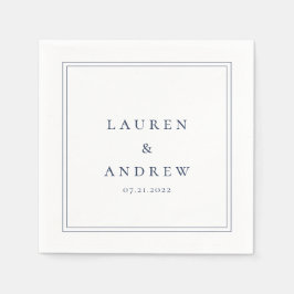 Serviette En Papier Serviettes minimalistes modernes bleu marine et bl