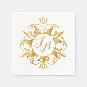 Serviette En Papier Serviettes Monogramme Sun Tangé
