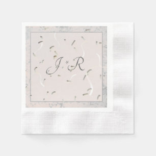 Serviette En Papier Serviettes Monographiées de marbre gris et de pêch