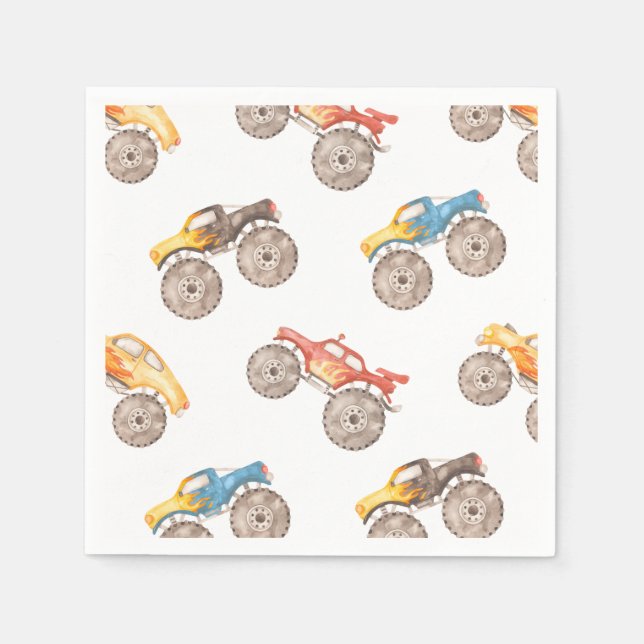Serviette En Papier Serviettes Monster Truck Party | Camions Monster (Devant)