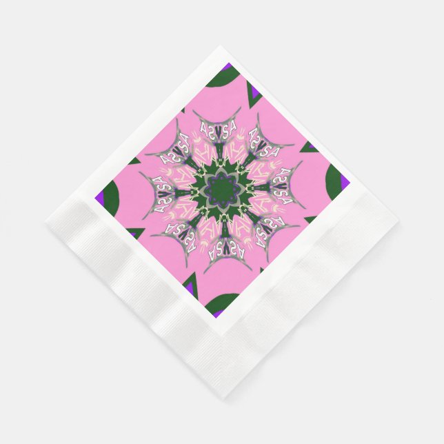 Serviette En Papier Serviettes motif monogramme rose bébé violet (Coin)