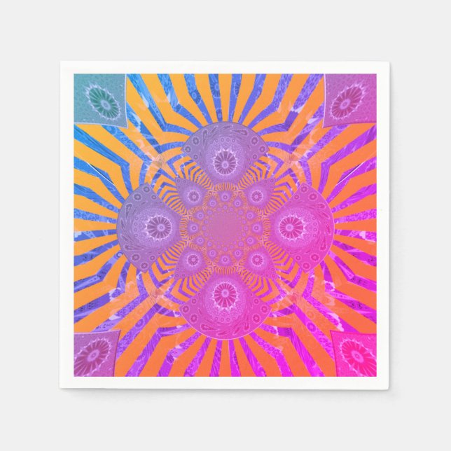 Serviette En Papier Serviettes Motif personnalisées roses et violettes (Devant)