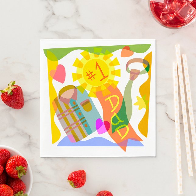 Serviette En Papier Serviettes Papa numéro un (Créateur téléchargé)