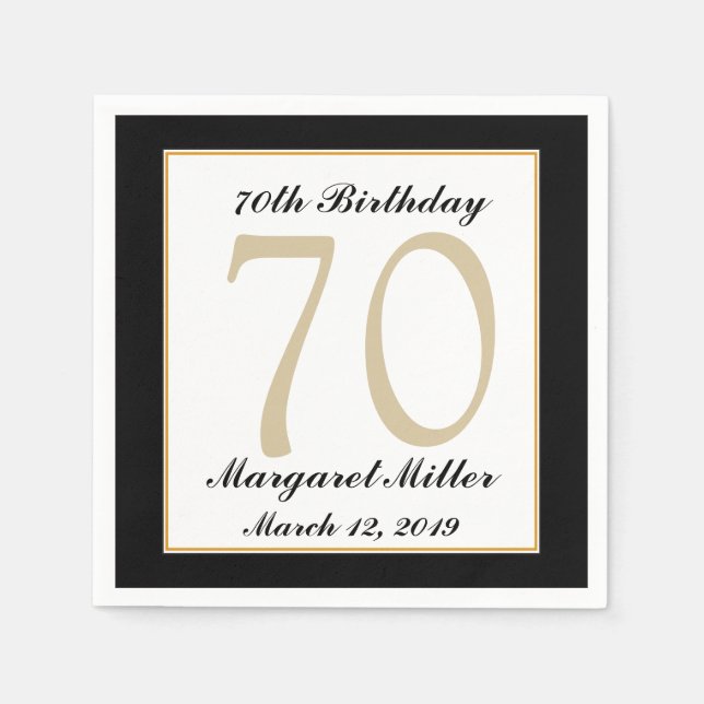 Serviette En Papier Serviettes personnalisées 70e anniversaire (Devant)