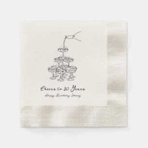 Serviette En Papier Serviettes personnalisées 80e anniversaire de Cham