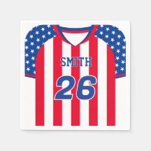 Serviettes personnalisées avec maillot de foot USA