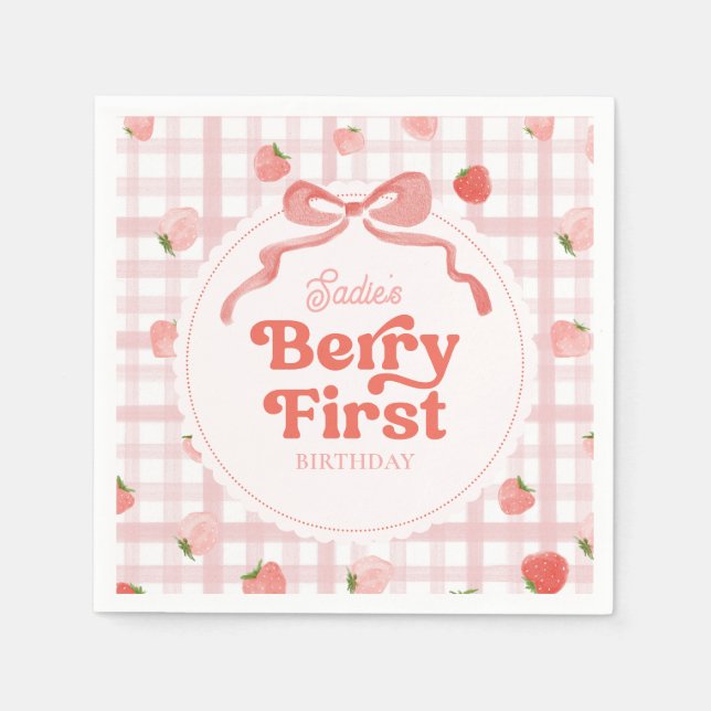 Serviette En Papier Serviettes personnalisées Berry Premier anniversai (Devant)