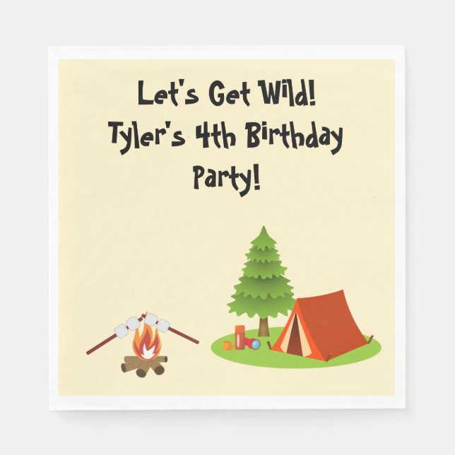 Serviette En Papier Serviettes personnalisées de la fête de camping (Devant)