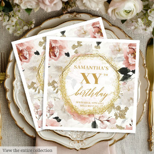 Serviette En Papier Serviettes personnalisées Elegant Dusty Rose 80 an