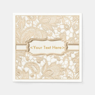 Serviette En Papier Serviettes personnalisées en or doré