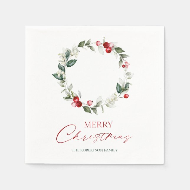 Serviette En Papier Serviettes personnalisées en papier de Noël Joyeux (Devant)