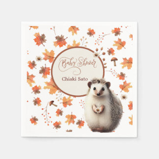 Serviette En Papier Serviettes personnalisées Hérisson d'automne