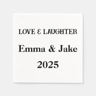 Serviette En Papier Serviettes personnalisées Love & Laughter - Mariag