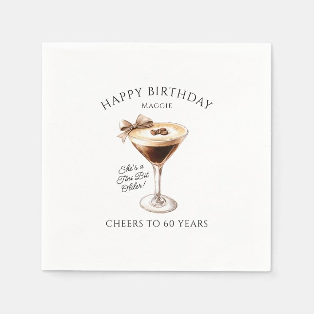 Serviette En Papier Serviettes personnalisées Martini 60e anniversaire (Devant)