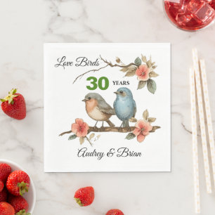 Serviette En Papier Serviettes personnalisées pour 30e anniversaire