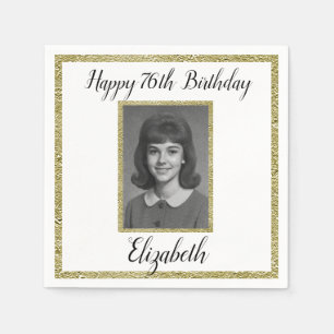 Serviette En Papier Serviettes personnalisées pour 76e anniversaire Ph