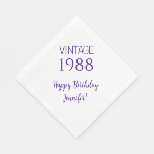 Serviette En Papier Serviettes personnalisées pour anniversaire année 