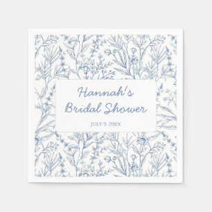 Serviette En Papier Serviettes personnalisées pour mariage bleu délica