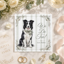 Serviettes personnalisées pour mariage de chiens e