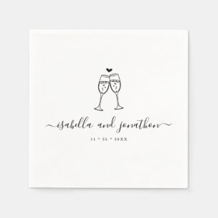 Serviette En Papier Serviettes personnalisées pour toast au champagne