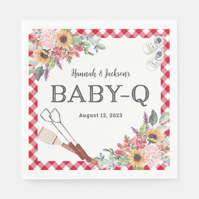 Serviette En Papier Serviettes personnalisées Red Baby-Q (Devant)