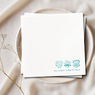 Serviette En Papier Serviettes personnalisées sarcelle pour enterremen
