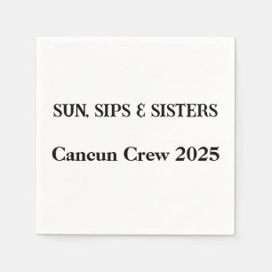 Serviette En Papier Serviettes personnalisées Sun Sips & Sisters  Voya