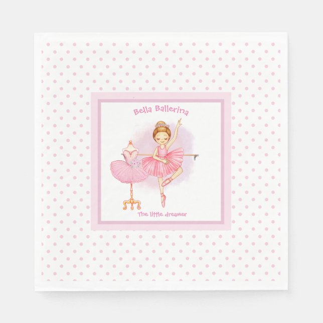 Serviette En Papier Serviettes pois Ballerina rose floral (Devant)