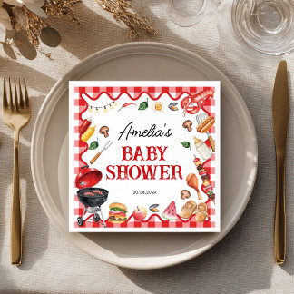 Serviette En Papier Serviettes pour Baby Q Backyard Baby Shower BBQ Co