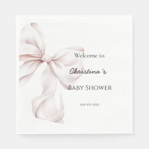 Serviette En Papier Serviettes pour baby shower avec noeud