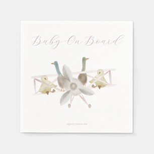 Serviette En Papier Serviettes pour Baby Shower Avion Rose