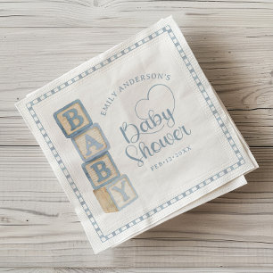 Serviette En Papier Serviettes pour Baby Shower blocs bébé bleu poussi