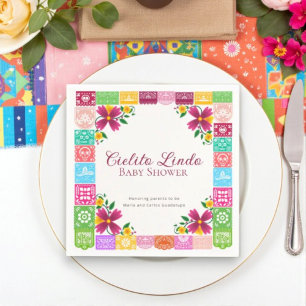 Serviette En Papier Serviettes pour Baby Shower Fiesta Floral Cielito
