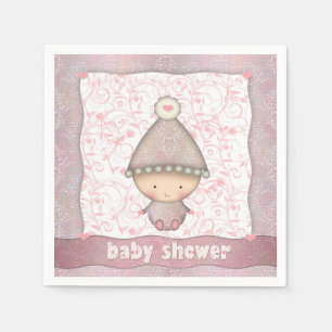 Serviette En Papier Serviettes pour Baby Shower Filles Rose